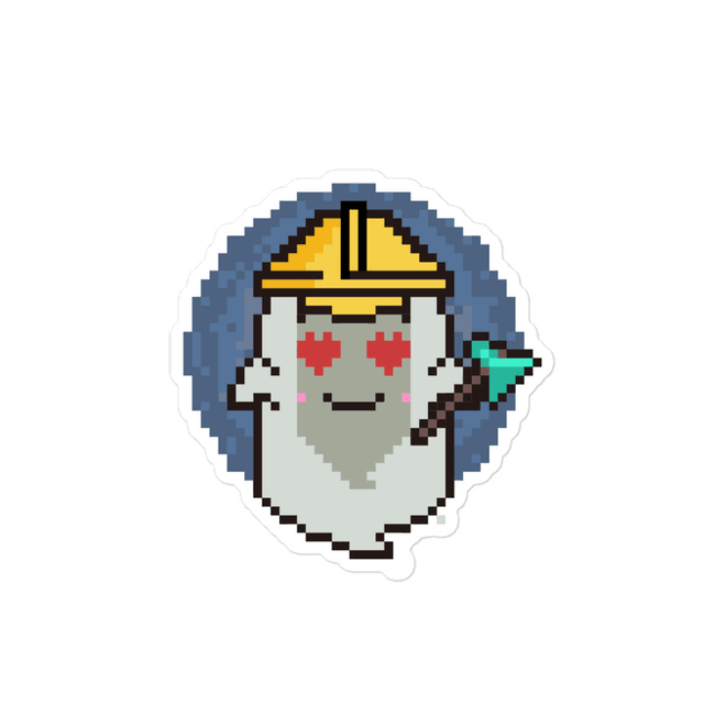One style Hardhat Ghost Sticker