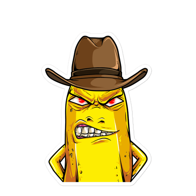One style Banana Cowboy Sticker