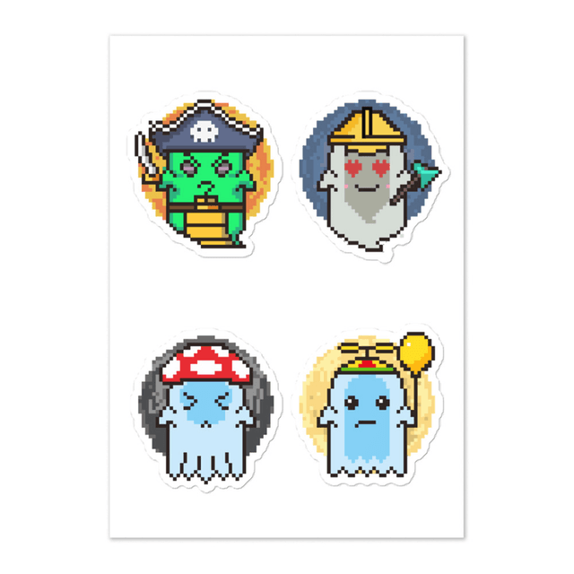 One style 4x CryptoGhosts Stickers